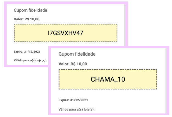 Você pode optar pelo sistema gerar códigos únicos ou aleatórios