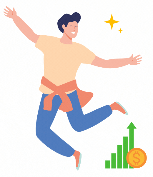 Pessoa feliz contratando o sistema de cupons